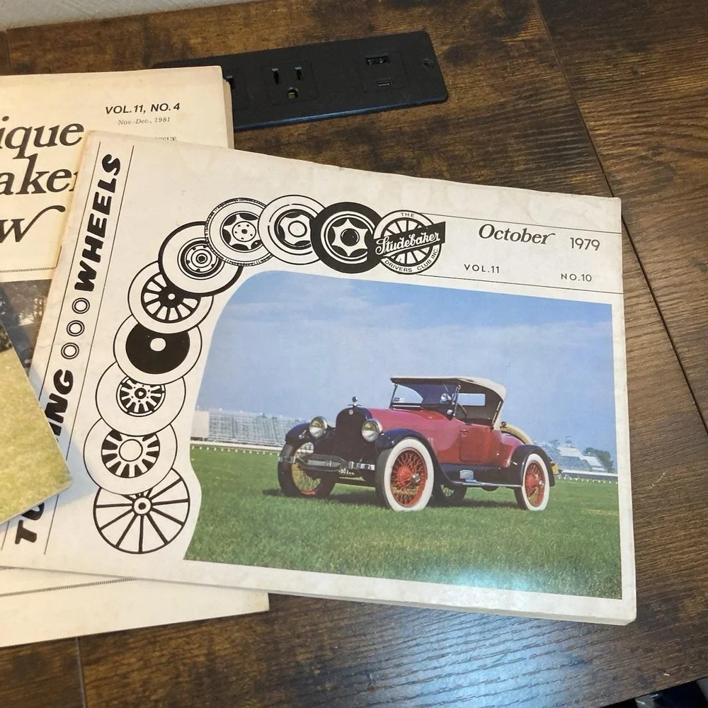 Antique Car Magazines Lot 1970s Studebaker Turning Wheels Photos Print Ads Vtg
